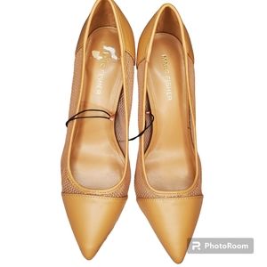 Marc Fisher Gildie-R Fishnet Mesh Sided Pointy-Toe Block Heels Size 8.5M